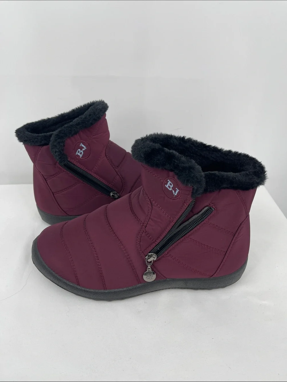 BJ WOMENS SIZE 40 Cozy Winter Ankle Boot - Burgundy SIZE 40